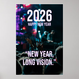 Poster Cartaz de Motivação de Longo Prazo para o Ano Novo