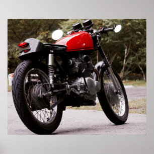 Póster cartaz de moto Café Racer vintage