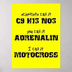 Póster Cartaz de Moto Cross Adrenalina Bicicleta de Terra