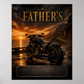 Poster Cartaz de Moto Personalizado para o Dia dos Pais a