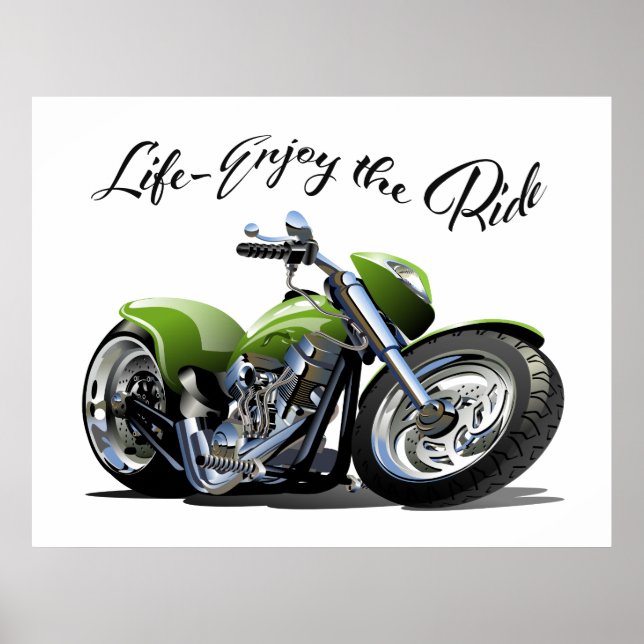 Poster Cartaz de Motocicleta - Aproveite o Passeio (Frente)