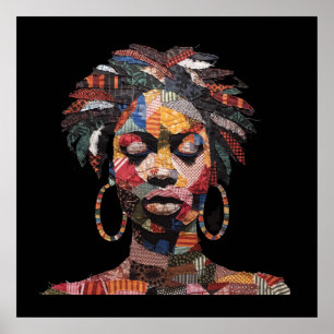 Poster Cartaz de Mulher Africana Colorida