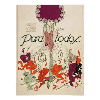 Póster Cartaz de Mulher Art Déco Vintage – Caprichoso ano