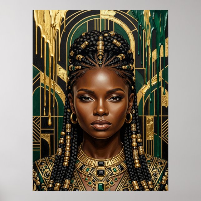 Poster Cartaz de Mulher Negra Art Déco (Frente)