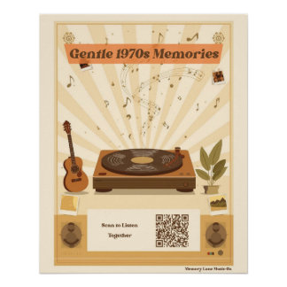 Póster Cartaz de Música para Cuidados de Memória dos Anos