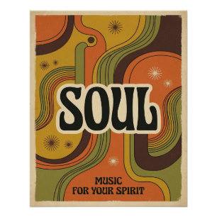 Póster Cartaz de Música Soul Vintage — Arte de Vinil Soul