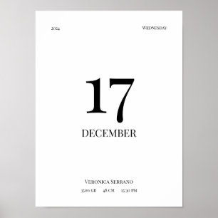 Poster Cartaz de Nascimento de Bebê Personalizado - Desig