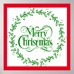 POSTER CARTAZ DE NATAL COROA DE NATAL VERDE