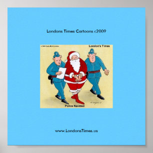 Póster Cartaz de Natal Divertido da Polícia Navidad