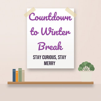 Poster Cartaz de Natal para Escola, Férias de Inverno