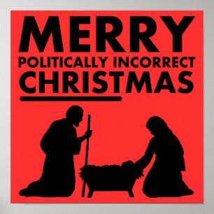 Póster Cartaz de Natal Politicamente Incorreto Alegre