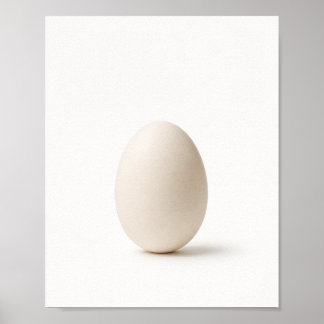 Poster Cartaz de Natureza-Morta de Ovo Branco Minimalista