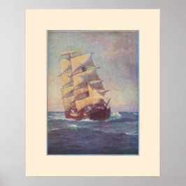 Poster Cartaz de Navio com Velas Quadradas