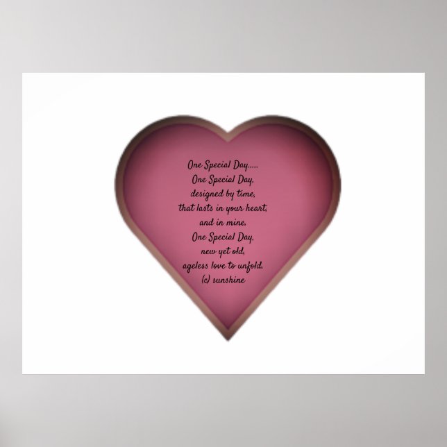 POSTER CARTAZ DE NOIVADO POEMA DE UM DIA ESPECIAL (Frente)