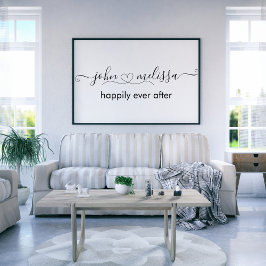 Poster Cartaz de Nomes de Casais Personalizados Coração
