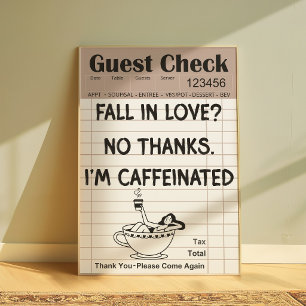 Poster Cartaz de Nota de Café Engraçado