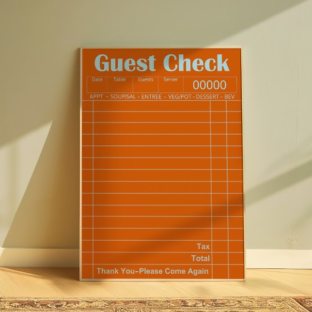 Poster Cartaz de Nota de Cliente Laranja Vintage (Criador carregado)