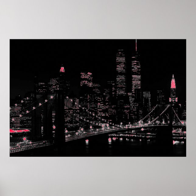 Póster Cartaz de Nova York à Noite (Frente)