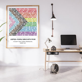 Poster Cartaz de Nuvem de Palavras de Profissões Orgulho