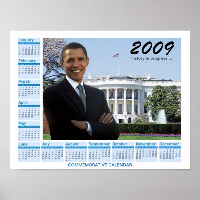 Poster Cartaz de Obama - Calendário Comemorativo de 2009 (Frente)