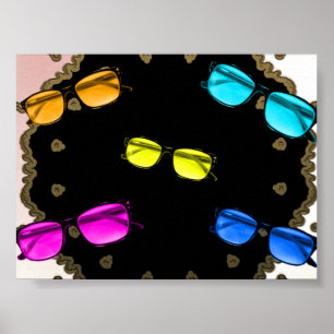 Poster Cartaz de Óculos Coloridos