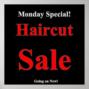 Póster Cartaz de Oferta de Corte de Cabelo Especial de Se