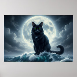 Poster Cartaz de Onda ao Luar & Gato Preto