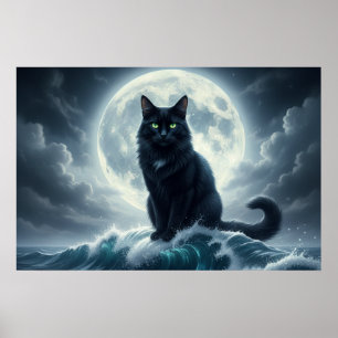 Poster Cartaz de Onda ao Luar & Gato Preto