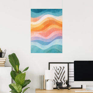 Poster Cartaz de Onda Minimalista Moderna • Abstrato Neut