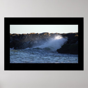 Poster Cartaz de Ondas de Manahawkin Atingindo o Molhe