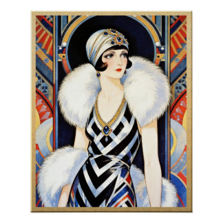 Póster Cartaz de Opulência Art Déco