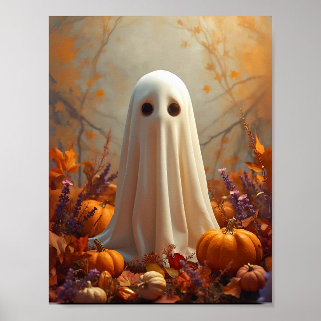 Poster Cartaz de Outono Fantasma - Halloween e Outono Aco (Frente)