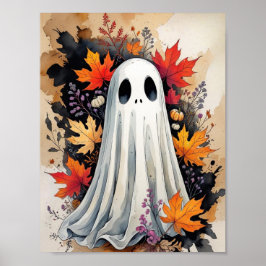 Poster Cartaz de Outono Fantasma - Halloween e Outono Aco