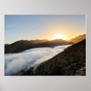 Poster Cartaz de Ovelhas Pacíficas Pastando ao Pôr do Sol