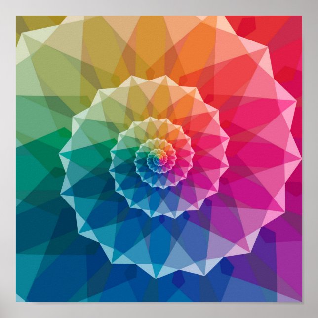 Poster Cartaz de Padrão Espiral Colorido (Frente)