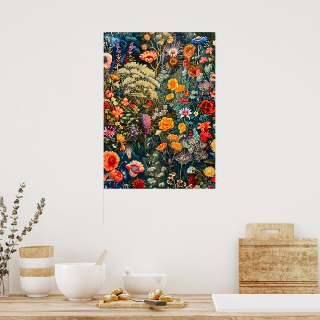 Poster Cartaz de padrão floral de William Morris – Botâni (Cozinha)