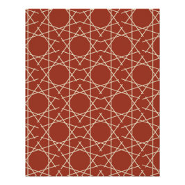 Póster Cartaz de padrão geométrico Kilim Rust