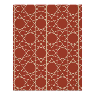 Póster Cartaz de padrão geométrico Kilim Rust