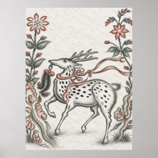 Poster Cartaz de Paisagem Animal Antiga