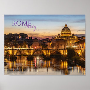 Poster Cartaz de Paisagem Cênica de Roma Itália