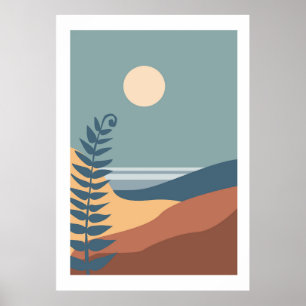 Poster Cartaz de paisagem colorido