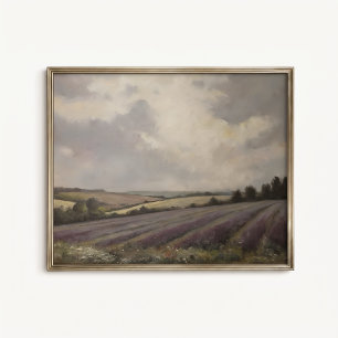 Poster Cartaz de Paisagem de Campo de Lavanda Inglesa