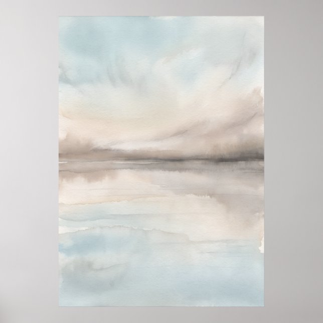 Poster Cartaz de Paisagem de Lago Nebuloso Suave (Frente)