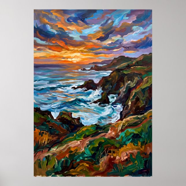 Poster Cartaz de Paisagem do Vale do Pôr do Sol (Frente)