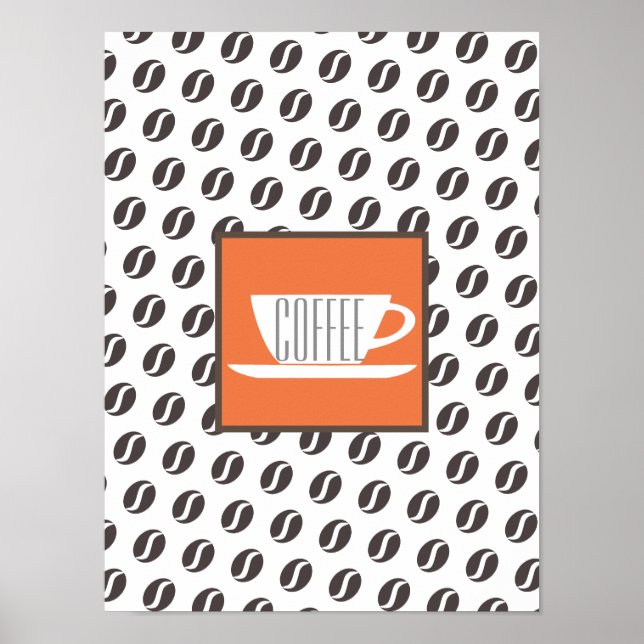 Poster Cartaz de Palavras com Moldura de Grãos de Café Di (Frente)