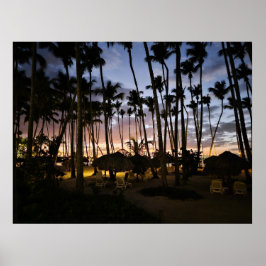 Poster Cartaz de palmeiras e pôr do sol