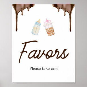 Poster Cartaz de papel elegante para chá de bebê