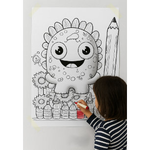 Poster Cartaz de Parede Colorir Você Mesmo Monstro de Des