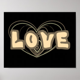 Poster Cartaz de Parede com Imagens de Amor e Coração