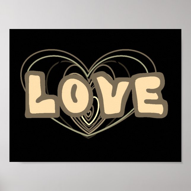 Poster Cartaz de Parede com Imagens de Amor e Coração (Frente)